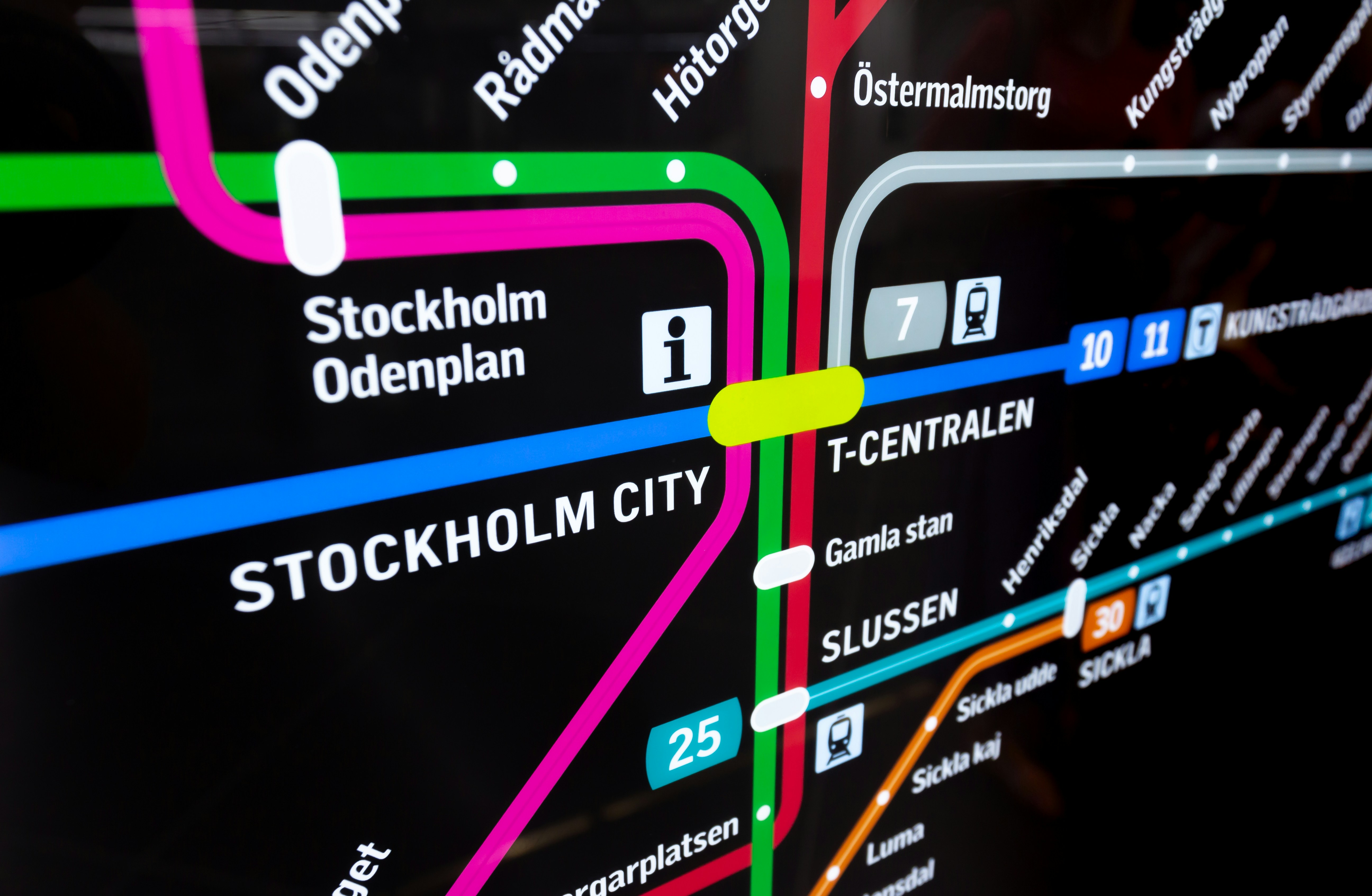 Closeup of the Stockholm Metro Map. Photo: Joakim Honkasalo.